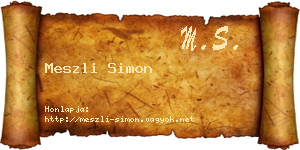 Meszli Simon névjegykártya